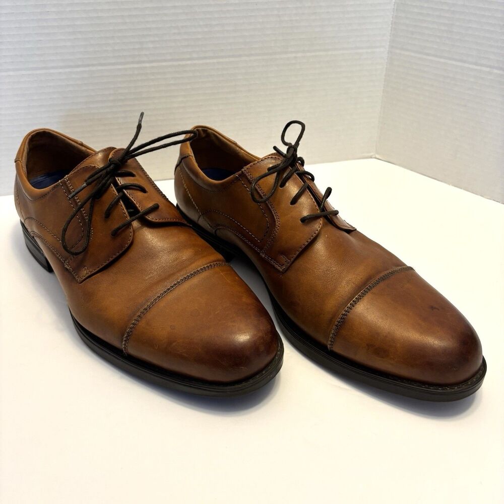 Florsheim 11D Midtown Oxford Mens Brown Leather Cap Toe Dress Shoes Comfortech